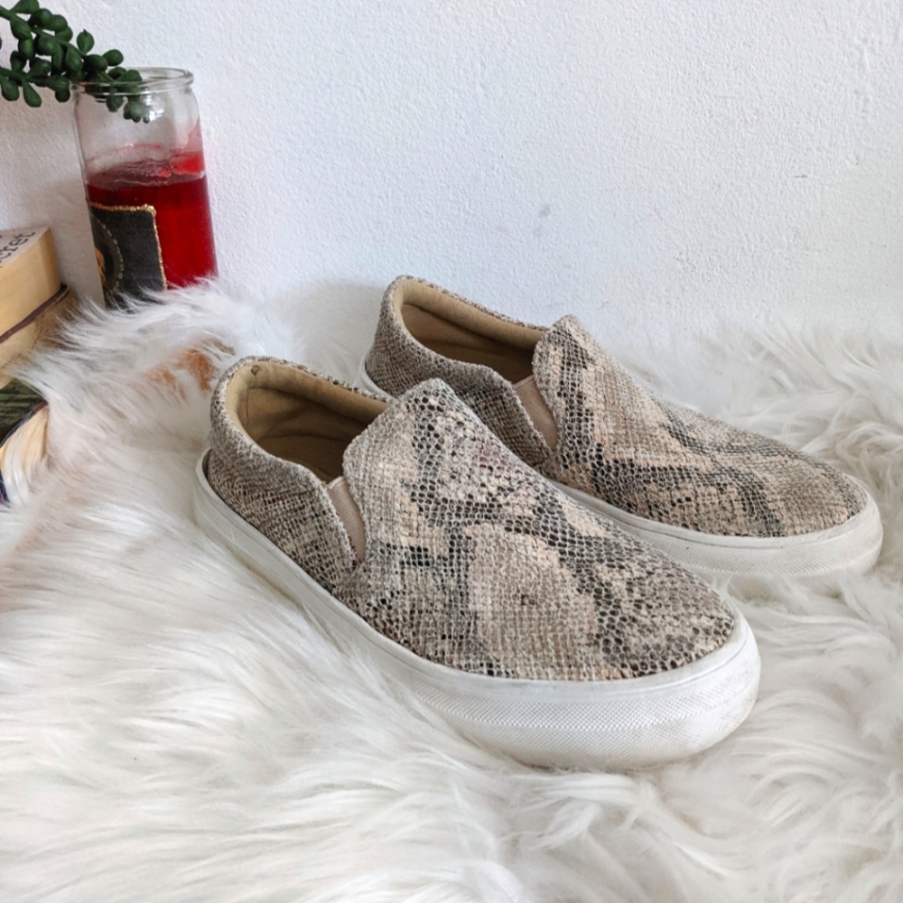 Matisse Metallic Snakeskin Slip On Sneakers 7 Anthropologie